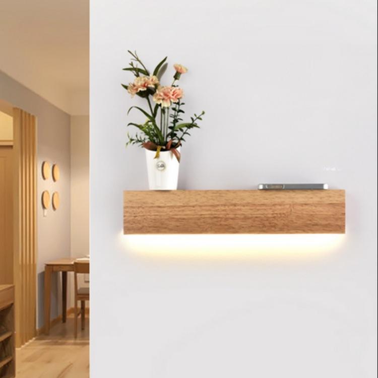Eliana - Modernes Eichenholz-Regal & Lampe