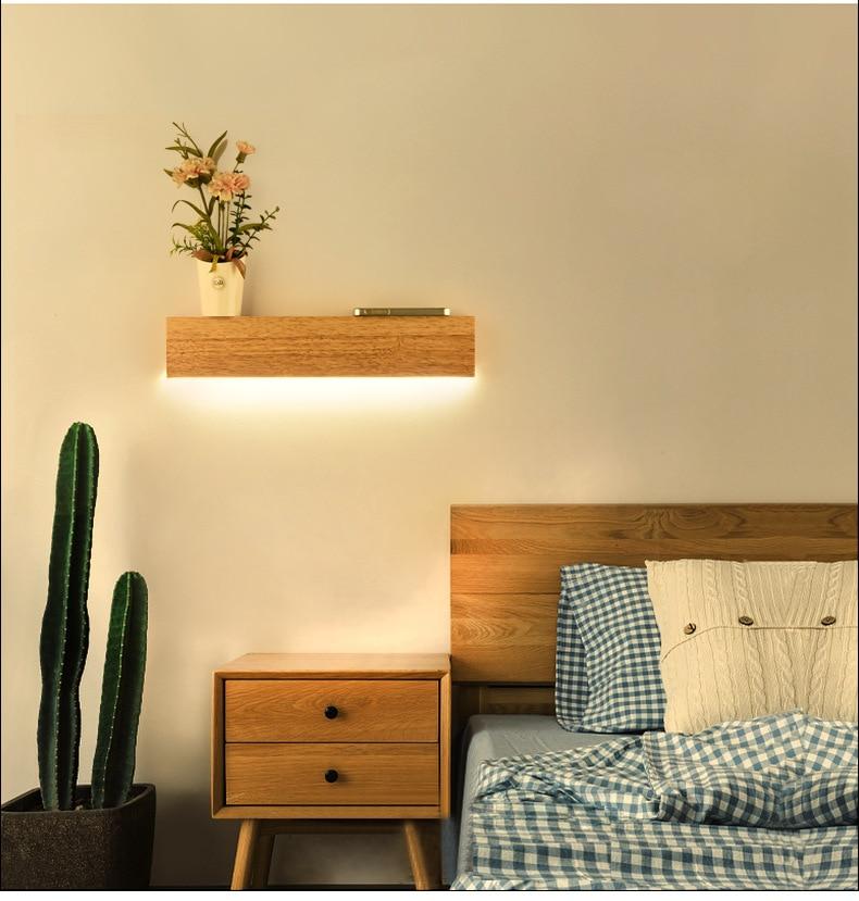 Eliana - Modernes Eichenholz-Regal & Lampe
